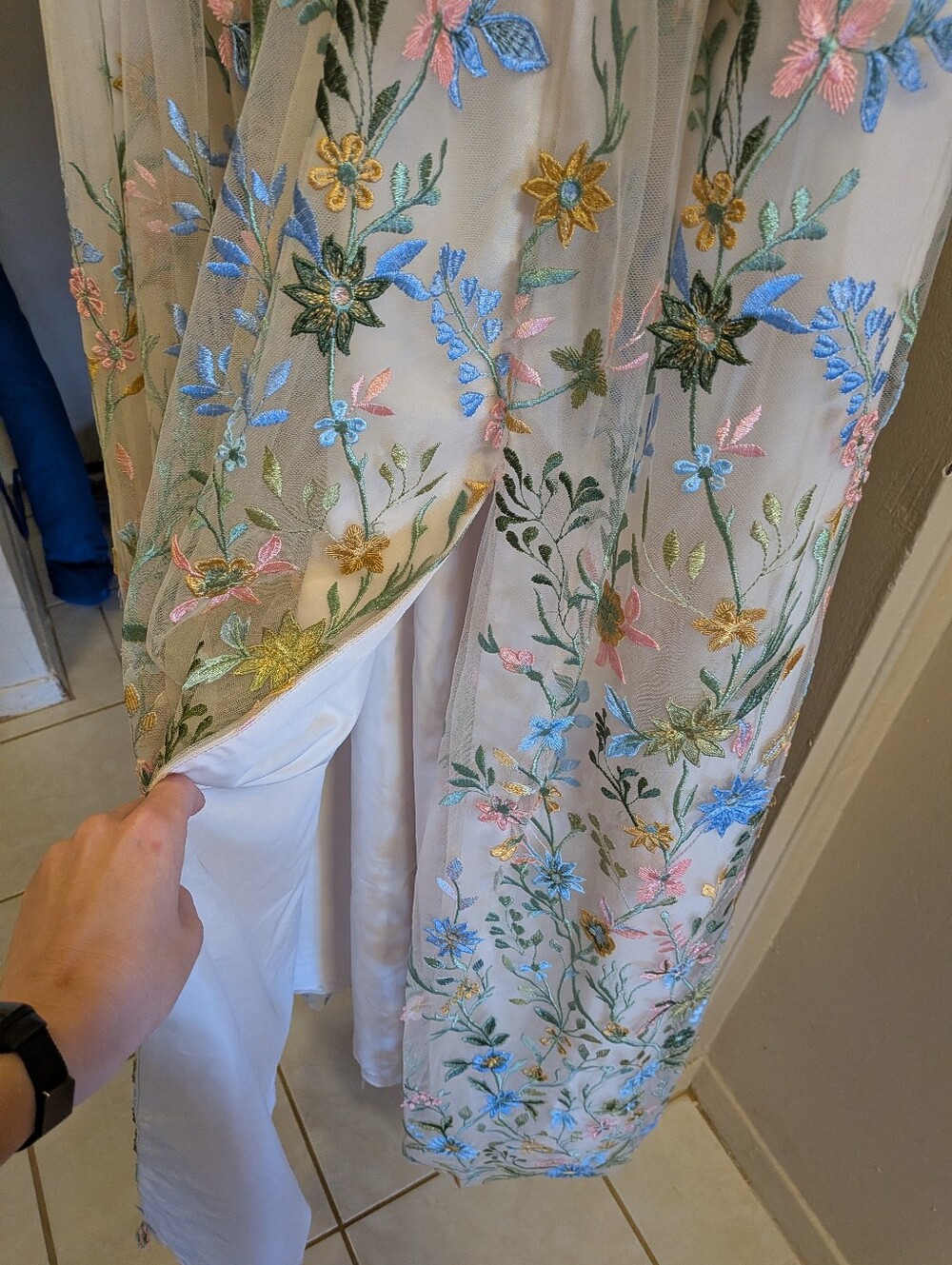 NWT Azazie Blush 3d Floral Dress - Picture 5 of 7